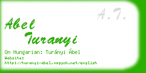 abel turanyi business card