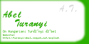 abel turanyi business card